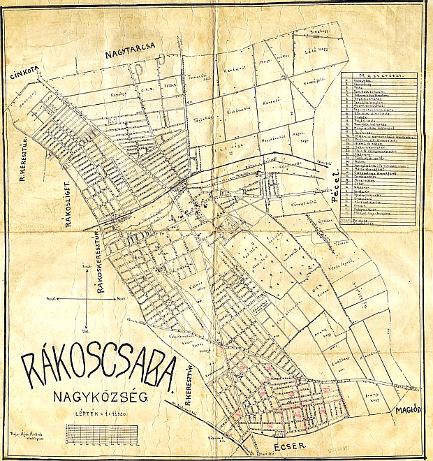 Rákoscsaba nagyközség térképe 1930